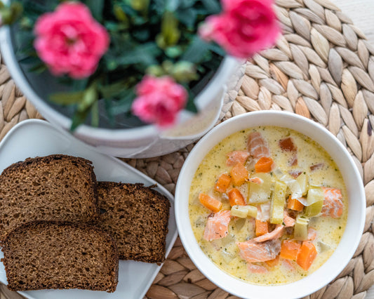 Finnish traditional salmon soup